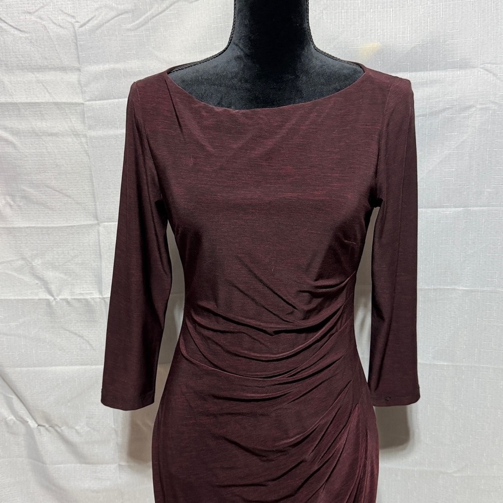 Chaps Side Rouched Midi Dress - Picture 2 of 7